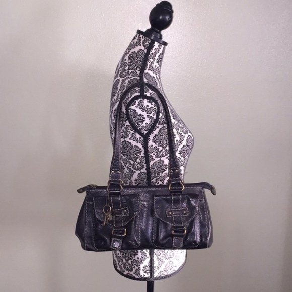 Fossil Handbags - Fossil Women’s Black Pebbled Grain Shoulder Bag